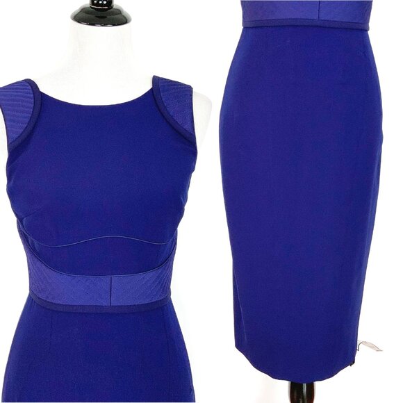 New Reiss Theodora Purple Sheath Pencil Dress Size 4 - Picture 3 of 16